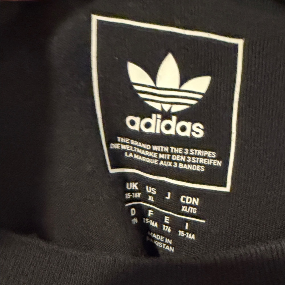 Adidas Black Crewneck with White Sleeve Stripes - Picture 2 of 2